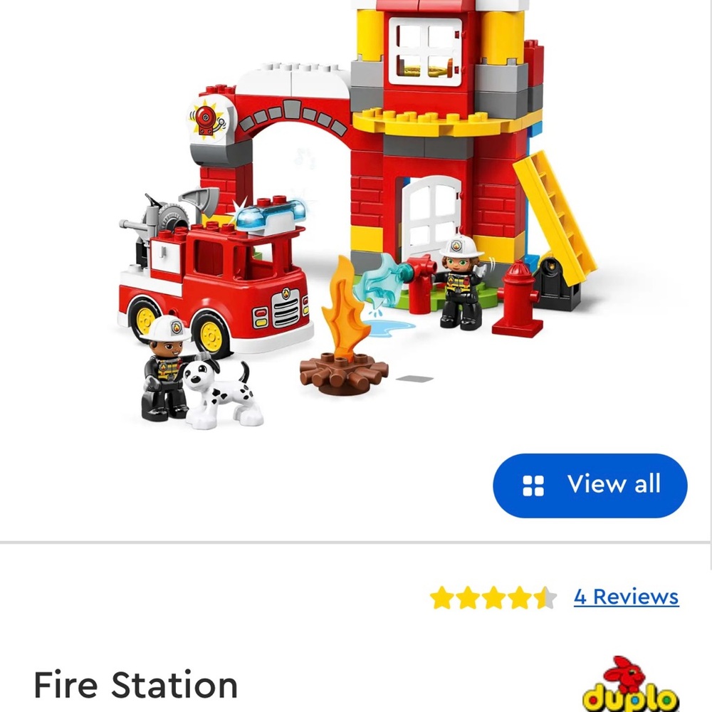 Lego Red and Yellow Fire Station Building Set